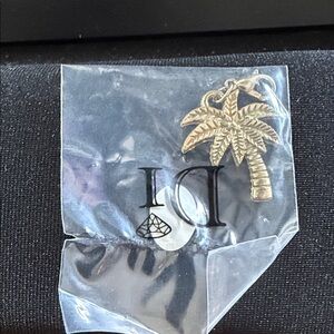 Gold Palm Tree Charm Bracelet Accent - Women's Bracelet Accessory